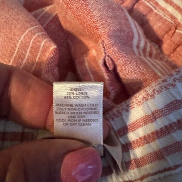 Loft Womens Linen Running Shorts Size Medium Pull On Beachy Preppy Lagom Pink - Picture 7 of 8